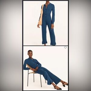 J. Crew NWT Ribbed Cropped Jumpsuit in Dark Teal Size XS NEW